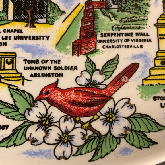 Vintage 60s State of Virginia Tourist Souvenir Ceramic Collector Display Plate - Picture 5 of 16